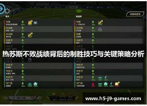 热苏斯不败战绩背后的制胜技巧与关键策略分析