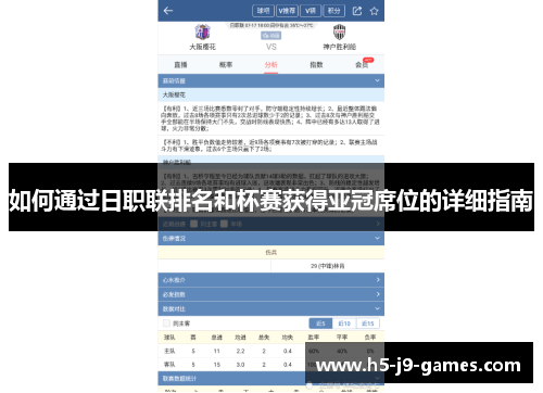 如何通过日职联排名和杯赛获得亚冠席位的详细指南