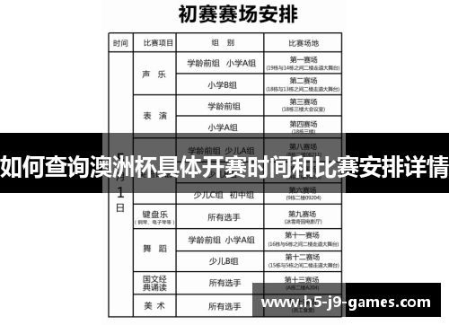 如何查询澳洲杯具体开赛时间和比赛安排详情 如何查询澳洲杯具体开赛时间和比赛安排详情
